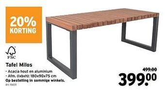 GAMMA Tafel milos aanbieding