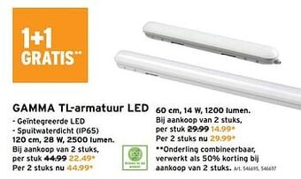GAMMA Gamma tl-armatuur led aanbieding