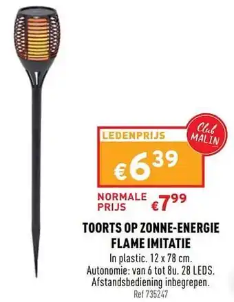 Trafic Toorts op zonne-energie flame imitatie aanbieding