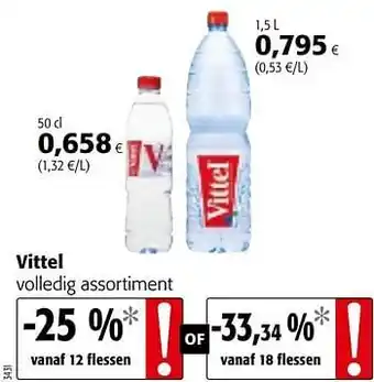 Colruyt Vittel volledig assortiment 1,5 l aanbieding
