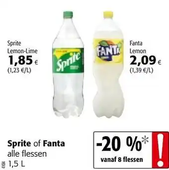 Colruyt Sprite of fanta lemon 1,5 l aanbieding