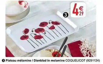 Cora Plateau mélamine - dienblad in melamine coquelicot aanbieding