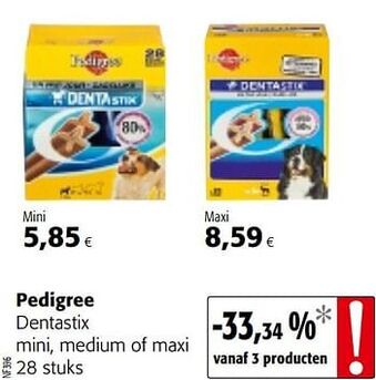 Colruyt Pedigree dentastix mini, medium of maxi aanbieding