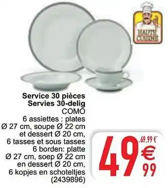 Service 30 pièces servies 30-delig como
