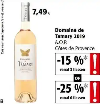 Colruyt Domaine de tamary 2019 a.o.p. côtes de provence aanbieding