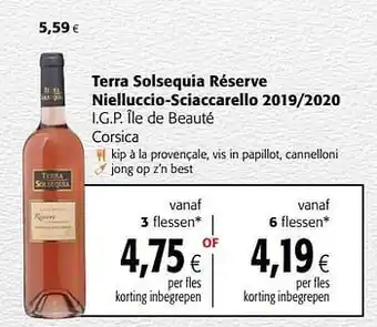 Colruyt Terra solsequia réserve nielluccio-sciaccarello 2019-2020 i.g.p. île de beauté aanbieding