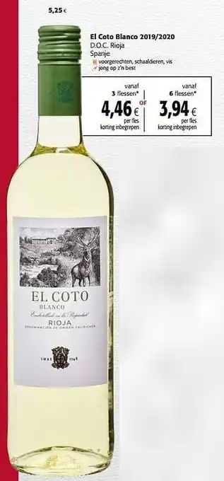 Colruyt El coto blanco 2019-2020 d.o.c. rioja spanje aanbieding