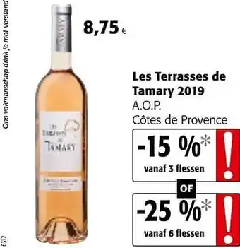 Colruyt Les terrasses de tamary 2019 a.o.p. côtes de provence aanbieding