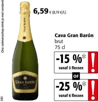 Colruyt Cava gran barón brut 75 cl aanbieding