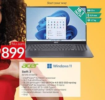 Selexion Acer swift 3 sf316-51-50fb aanbieding