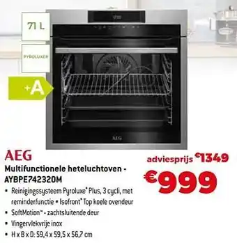 Exellent Aeg multifunctionele heteluchtoven - aybpe742320m aanbieding