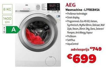 Exellent Aeg wasmachine - l7fbg84sa aanbieding