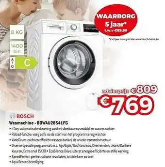 Exellent Bosch wasmachine - bowau28s41fg aanbieding