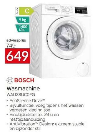 Selexion Bosch wasmachine wau28uc0fg aanbieding