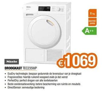 Expert Miele droogkast tec235wp aanbieding