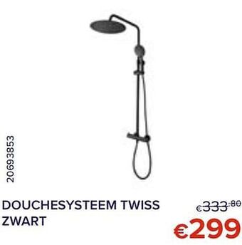 Euroshop DOUCHESYSTEEM TWISS ZWART aanbieding