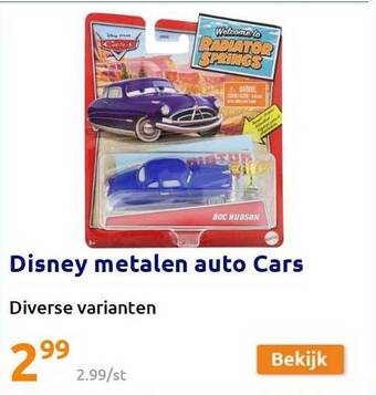 Action Disney Metalen Auto Cars aanbieding
