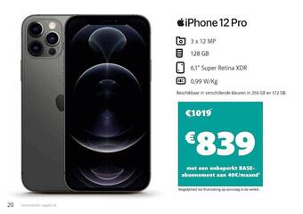 Base Iphone 12 Pro aanbieding