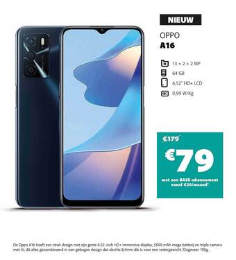 Base Oppo A16 aanbieding
