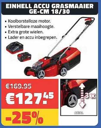 Bouwcenter Frans Vlaeminck Einhell Accu Grasmaaier aanbieding