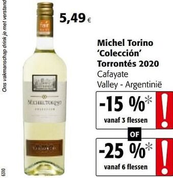 Colruyt Michel torino colección torrontés 2020 cafayate valley - argentinië aanbieding
