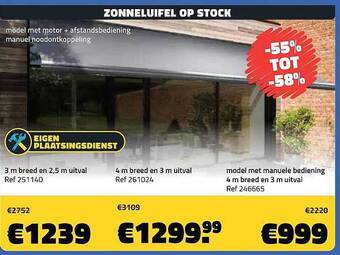 Bouwcenter Frans Vlaeminck Zonneluifel Op Stock aanbieding