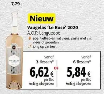 Colruyt Vaugelas le rosé 2020 a.o.p. languedoc aanbieding