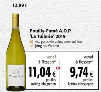 Colruyt Pouilly-fumé a.o.p. la tuilerie 2019 aanbieding