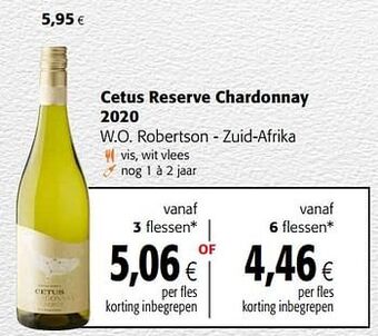 Colruyt Cetus reserve chardonnay 2020 w.o. robertson - zuid-afrika aanbieding