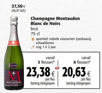 Colruyt Champagne montaudon blanc de noirs brut 75 cl aanbieding
