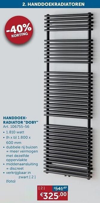 Zelfbouwmarkt Handdoekradiator doby aanbieding
