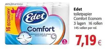 Edet toiletpapier comfort econom 145 vellen per roll