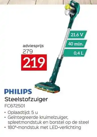 Selexion Philips steelstofzuiger fc672501 aanbieding