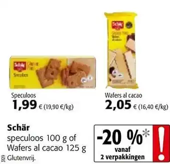 Colruyt Schär speculoos 100 g aanbieding