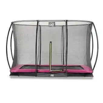 Brico Exit in-ground trampoline Silhouette + veiligheidsnet 244x366cm roze aanbieding
