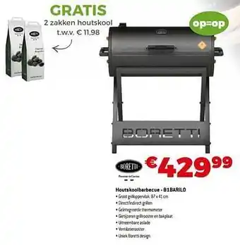 Exellent Boretti houtskoolbarbecue - b1barilo aanbieding