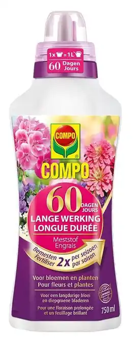 Brico Compo vloeibare meststof Lange Werking 60 dagen 750ml aanbieding