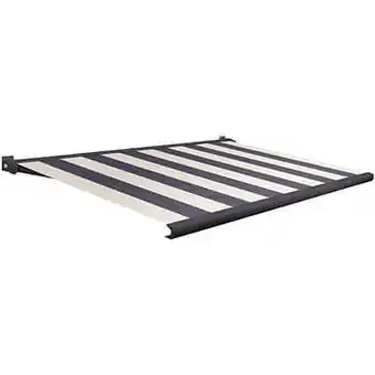 Brico Domasol zonnetent elektrisch ’Factor 20-A’ blauw/wit brede strepen 500 x 250 cm aanbieding