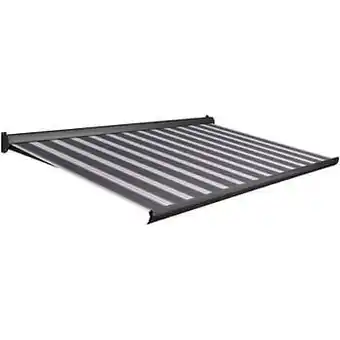 Brico Domasol zonnetent elektrisch ’Factor 10-A’ blauw/wit smalle strepen 400 x 250 cm aanbieding