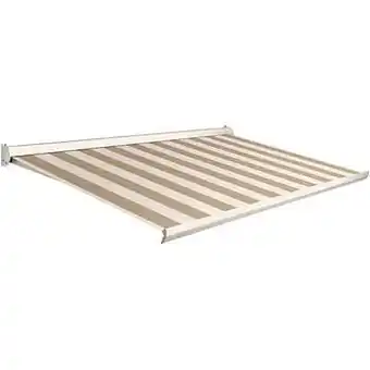 Brico Domasol zonnetent manueel ’Factor 10-C’ bruin/witte strepen 400 x 300 cm aanbieding