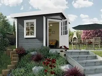 Brico Weka tuinhuis 213 GR2 antraciet 298x298cm aanbieding