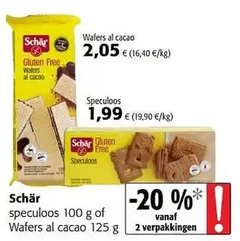 Colruyt Schär wafers al cacao 125g aanbieding