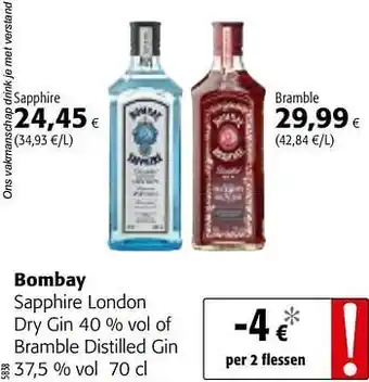 Colruyt Bombay sapphire london dry gin of bramble distilled gin 70 cl aanbieding