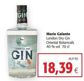 Marie galante london dry gin oriental botanicals 70 cl
