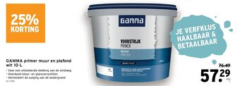 GAMMA Gamma primer muur en plafond wit 10 L aanbieding