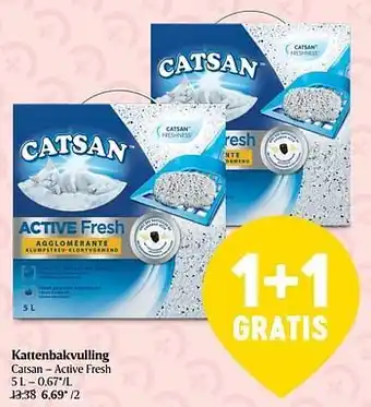 Delhaize Kattenbakvulling catsan - active fresh aanbieding