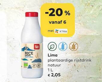 Bio Planet Lima Plantaardige Rijstdrink Natuur aanbieding