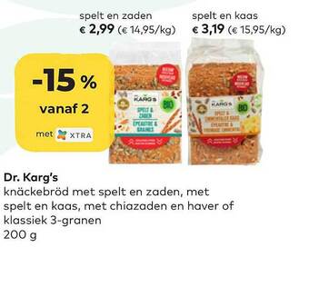 Bio Planet Dr Karg's Knäckebröd Met Spelt En Zaden aanbieding