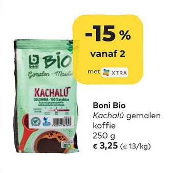 Bio Planet Boni Bio Kachalú Gemalen Koffie aanbieding