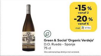 Bio Planet Green & Social 'organic Verdejo' D.o. Rueda - Spanje aanbieding
